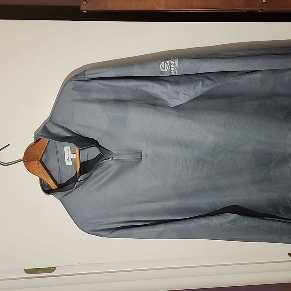 Peter Millar Large Gray Camo Pattern Quarter Zip … - image 1
